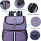 BAGLHER Pet Travel Bag, Double-Layer Pet Supplies Backpack (for All Pet Travel Supplies), Pet Travel Backpack with 2 Silicone Collapsible Bowls and 2 Food Baskets Purple