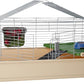 Amazon Basics Top Access Small Animal, Rabbit & Guinea Pig Cage, Ferret Cage Habitat With Accessories, Jumbo, Multicolor, 48.6"L x 26.6"W x 20.6"H