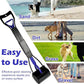 Pooper Scooper with Bags, 28" Long Handle Dog Poop Scooper for Large Medium Small Dogs, Durable Spring and High Strength Material Foldable Waste Pickup Tool for Easy Grass and Gravel Pick Up, Blue