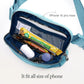 ODODOS Unisex Mini Belt Bag with Adjustable Strap Small Fanny Pack for Workout Running Traveling Hiking, Steel Blue