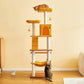 MWPO Cat Tree, 70.1-Inch Tall Cat Tower for Indoor Cats Large Adult, Multi-Level Cat Condo with 5 Scratching Posts, 2 Padded Perches, Hammock, Dangling Toys, Yellow