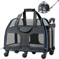 Katziela Pet Carrier - Airline Approved Dog Carrier - TSA Approved Pet Carrier for Small Dogs and Cats - Soft FAA Travel Airplane Dog Carrier Luggage (Black/Blue)