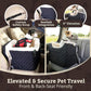 Snoozer Lookout I Car Seat - Dog Car Seats for Small Dogs, Puppy Booster Bed for Small & Medium Sized Pets Up to 25 Lbs, Elevated, Washable - Medium, Black Quilted