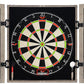 Dartboard Cabinet Set - Easy Assembly One Piece Sports Hemp Dartboard Scoreboard - Play Immediately - 6 Dart Chalk Set for Home Game Bar Accessories, Gray