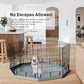 PJYuCien Dog Playpen, 8 Panels 30’’H Dog Pens Indoor with Bottom Pad, Metal Foldable Pet Puppy Exercise Fence Crate Kennel, Better for Small Animals,Grey