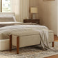 Storage Ottoman Bench, End of Bed Bench for Bedroom, 47" Boucle Upholstered Entryway Shoe Seat Bench, Holds up to 660 lb Storage Ottoman, Padded Blanket Chest Stool Foot Rest for Living Room Beige