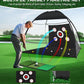Golf Net, 10x7FT Golf Practice Net with Tri-Turf Mat for Outdoor Indoor, All-in-One Golf Hitting Aid Nets for Backyard Training Driving Chipping Swing, Gifts for Men/Him/Dad/Golfer