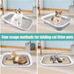 Cat Litter Box for Travel, 18"×14" Grey Small Litter Box for Open Foldable Waterproof Litter Pan,Kitty Litter Box Easy to Clean and Assemble, Portable Litter Box with Scoop