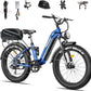 FREESKY Electric Bike for Adults,105mile Long Range Ebike, 2000W Motor 37MPH Fast Step-Thru E Bike 25Ah Samsung Cells Battery Full Suspension Electric Dirt Bicycle 26'' Fat Tire for Commuter Mountains