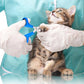 Patelai 5 Pcs Cat Bathing Bag Set Cat Grooming Bag Adjustable Pet Shower Net Muzzles Nail Clipper Tick Remover Tool Massage Brush(Blue)