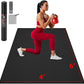 Extra Large Exercise Mat, 10'x6'/9'x6'/8'x6'/7'x5'/6'x4' (8mm/10mm) Thick Workout Mat for Home Gym Flooring, Garage, Shoe-Friendly, High-Density, MMA, HIIT, Weight Lifting, Cardio&Strength