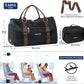 FIORETTO Womens Gym Tote Duffle Bag with Toiletry Bag, Sports Duffel Overnight Hospital Workout Carry on Bag for Girls with Wet Pocket & Shoe Compartment, Ideal for Travel, Swimming, Black & Brown