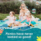 Jumbo Picnic Rug, Premium Large Picnic Mat, 6'7" x 6'7", Outdoor Waterproof Picnic Blanket Beach Mat, Foldable & Waterproof, Picnic Blankets Ideal for Beach & Park, Outdoor Blanket