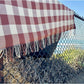 Picnic Blanket Extra Large Waterproof with Strap 59"x79" - Machine Washable Tassels Faux Wool Cashmere for Park, Grass, Camping, Hiking, Concerts (Coffee Plaid, 59"X79")