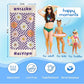 JML Personalized Beach Towel with Name, Custom Flower Beach Towel, Customized Microfiber Pool Towel, Quick Dry & Absorbent Swim Towel for Adult,Anniversary, Birthday, Summer Holiday,Vacation
