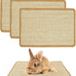 PODOO Bunny Scratch Pads, Sisal Rabbit Scratching Pad, Natural Rabbit Resting Mats for Cages, Forage Grass Mat Indoor Essentials Accessories for Guinea Pig Cat (3Pcs, 15.7x11.8 inches)