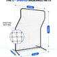 Yes4All Portable L-Screen Baseball 7x7ft with 2 Baseballs, Rubber Wheels - L Screen Baseball for Batting Cage, Protective Pitching Screen Net Double Layers, Carry Bag Included
