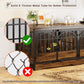 COZPAW 86 Inch Double Dog Crate Furniture for 2 Large Dogs, Decorative Dog Kennel Indoor TV Stand, Heavy Duty Wooden Dog Cage for Large Medium Dogs Sized Dog Pet House with Divider (Brown)