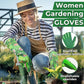 HANDLANDY Women Gardening Gloves, Thorn Proof Breathable Ladies Rose Pruning Long Gauntlet Floral Print Garden Yard Gloves, Gift for Gardeners (Green, S)