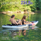 UPWELL 11'/14'6”Inflatable Kayak with Drop Stitch Floor and Accessories Including Kayak Seat with Thickened Cushion, Paddle, Fin, Repair Kits, Carry Bag and Hand Pump