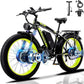 Electric Bike for Adults, AWD Ebike Dual Motor, 26'' Fat Tire Peak 4000W Ebikes with 48V 23AH Battery Hydraulic Brake Electric Bicycle, 21 Speed Dirt Bikes UL Certified