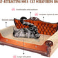 Sofa-Shaped Cat Scratching Couch & Lounge Bed - Thick Cardboard Cat Scratcher Pad (27.6" L x 12.4" W x 11.8" H)