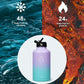 BUZIO 64oz Insulated Water Bottle Stainless Steel Double Wall Leak Proof Half Gallon with Straw Lid and Flex Cap (Cold for 48 Hrs) Sports Flask Metal Travel Mug for Hiking, Camping, Purple Green