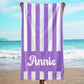 JML Personalized Beach Towel with Name, Custom Cabana Stripe Beach Towel, Customized Microfiber Pool Towel, Quick Dry & Absorbent Swim Towel for Adult,Mother's Day, Birthday, Summer Holiday,Vacation