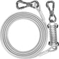 Tresbro 20 FT Dog Tie Out Cable with Spring, Shock Absorbing Tether Chains for Outside Aavilable in 10/15/20/25/30/40/50/70/100/120 FT, Heavy Duty Leads for Yard for Medium & Large Dogs Up to 500 LBS