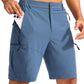 Pudolla Men's Hiking Cargo Shorts 9" Lightweight Outdoor Work Shorts for Men Travel Golf Camping Casual with 5 Zipper Pockets