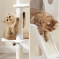 Feandrea Cat Tree, 81.1-Inch Large Cat Tower with 13 Scratching Posts, 2 Perches, 2 Caves, Basket, Hammock, Pompoms, Multi-Level Plush Cat Condo for Indoor Cats, Cream White UPCT190T01