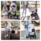 T5 Luxury Pet Stroller for Medium Dog Under 60lbs or 2 Small Dogs & Cats with 180 ̊Canopy, Sun Shades, Auto-Folding Stroller for Multiple Pets (Green)