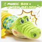 Baby Toys 0 to 12 Months, Musical Stuffed Animals Activity Soft Toy with Multi-Sensory Crinkle, Rattle and Textures, Infant Tummy Time Toys for Newborn Boys Girls, Crocodile, Green