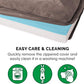 Furhaven Cooling Gel Dog Bed for Large Dogs w/ Removable Bolsters & Washable Cover, For Dogs Up to 125 lbs - Faux Fur & Velvet Sofa - Driftwood Brown, Jumbo Plus/XXL