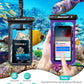 Hiearcool Universal Waterproof Phone Pouch Compatible for iPhone 17 16 15 14 13 Pro Max Plus Up to 8.3", IPX8 Beach Travel Essentials-Black&Purple-2Pack