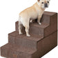 EHEYCIGA Dog Stairs for Bed 20" H, 4-Step Extra Wide Dog Steps for High Bed, Pet Steps for Small Dogs and Cats, Non-Slip Balanced Pet Ramp Indoor, Brown