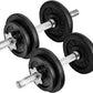 Yes4All Old School Adjustable Dumbbell Set with Weight Plates, Star Lock Collars/Connector, 40lbs to 200lbs Adjustable Weight Plates Set