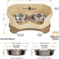 Neater Feeder Deluxe Mess Proof Cat Bowls Elevated for All Breeds – Made in USA – No Spill Raised Bowls for Indoor Cats – Stainless Steel Food and Water Bowl Set, Pet Dish Feeding Station, Cappuccino