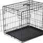 Amazon Basics Durable,Foldable Metal Wire Dog Crate with Tray, Double Door, 30 x 19 x 21 in, Black