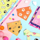 Abbylike 50 Pcs Paw Print Dog Bandanas Bulk Soft Triangle Scarves for Pets Party Costume Doggie Walking Photo Props Bibs for Pets Shops Adoption Events Halloween Party Gifts(31.5 x 21.7 x 21.7 Inch)