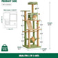 MWPO 63.8 Inches Green Cat Tree for Indoor Cats, Multi-Level Cat Tower with Sisal-Covered Scratching Posts, Padded Platform, Hammock, Dangling Toys, Stable Cat Condo Pet Play House