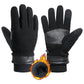 HANDLANDY Winter Gloves for Men Women, Thermal Gloves for Cold Weather Driving Cycling Ski Outdoor, Insulated Leather Work Gloves (Small, Black)