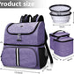 BAGLHER Pet Travel Bag, Double-Layer Pet Supplies Backpack (for All Pet Travel Supplies), Pet Travel Backpack with 2 Silicone Collapsible Bowls and 2 Food Baskets Purple