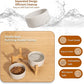 Elevated Ceramic Dog Bowl Set - Raised Dog Bowls with Non-Slip Bamboo Stand - Dog Food and Water Bowl Set - Double Dog Feeding Bowls - Suitable for Small and Medium Dogs - 28.74 OZ - 3.6 CUPS - 850 ML