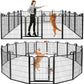 Dog Playpen Outdoor 16 Panels Heavy Duty Dog Fence 40" Height Anti-Rust with Doors Portable for RV Camping Yard, Total 36FT, 102 Sq.ft, Snowy Black