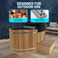 Premium 62-in. Oval Cedar Wood Cold Plunge and Hot Tub with Stainless Steel Interior, Wooden Step, Foldable Thick Cover, Headrest, and Barrel Hoop for Indoor and Outdoor Recovery Use – Tub Only