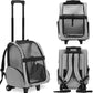 KOPEKS Deluxe Backpack Pet Travel Carrier with Double Wheels for Pets up to 10 Pounds - Black - Approved by Most Airlines