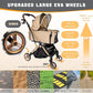 Pet Stroller for Small & Medium Dogs Cats up to 55 lbs 4-in-1 Foldable Travel Pet Stroller with Detachable Carrier Lightweight All-Terrain Spring Damping,Car Seat,Sun Canopy,Khaki