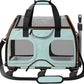 Katziela Pet Carrier - Airline Compliant Dog Carrier - TSA Approved Pet Carrier for Small Dogs and Cats - Soft FAA Travel Airplane Dog Carrier Luggage (Blue/Brown-6 Wheels)