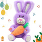 Hopearl Talking Singing Bunny Repeats What You Say Rabbit Musical Shaking Head Electric Interactive Animated Toy Speaking Plush Buddy Gifts for Toddlers, Purple, 15''